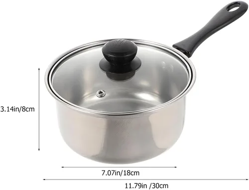 Vista 2 de LABRIMP 1 juego de acero inoxidable con mango largo antiadherente multifunción para sopa, pasta y avena, apto para lavavajillas, olla de calefacción