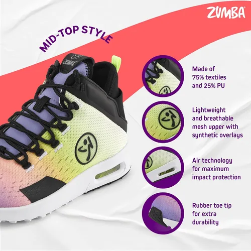 Vista 4 de ZUMBA Air Funk - Zapatos de baile para mujer, tenis de fitness