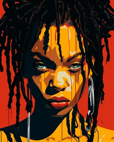Vista 10 de Pintura por Números Afroamericana DIY Pintura Acrílica Kit de Pintura por Números para Niños Adultos Principiantes Chica Negra de Moda DIY Pintura