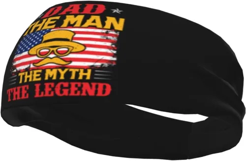 Vista 3 de Dad The Man The Myth The Legend Headband for Men Women Sports Sweatband for Fitness Exercise Moisture Wicking Running Yoga Hairbands