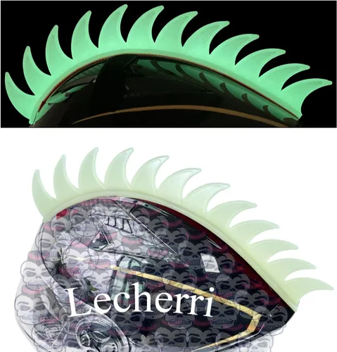 Vista 3 de Adhesivo de silicona para casco Mohawk, silicona extraíble, flexible y duradera, diseño cortable, resistente al viento para motocicleta, bicicleta