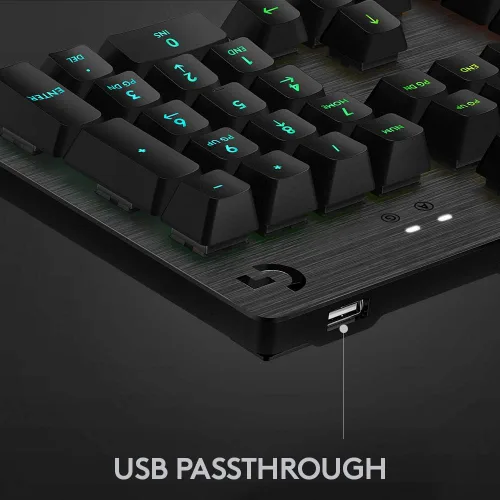 Vista 6 de Logitech G Teclado mecánico para juegos con retroiluminación RGB 513 con interruptores de teclas GX azules carbono