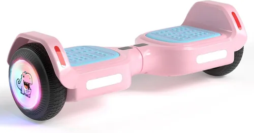 Vista 7 de SIMATE - Aeropatineta para niños, altavoz Bluetooth y luces LED azul (Galaxy Blue)