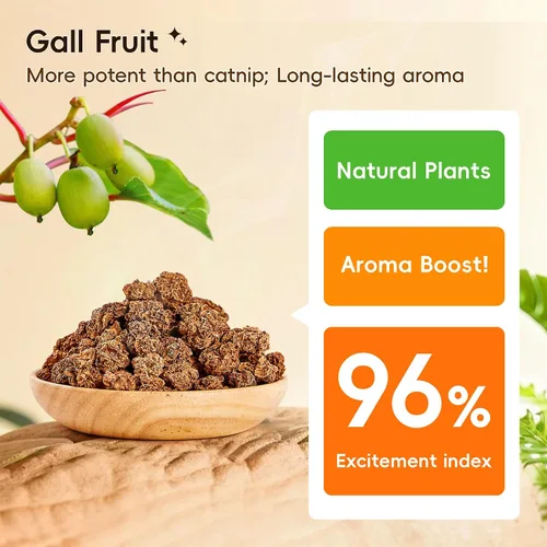 Vista 5 de Potaroma Juego de juguetes naturales para gatos con hierba gatera Silvervine y fruta con carcasa de felpa, juguetes orgánicos para gatitos