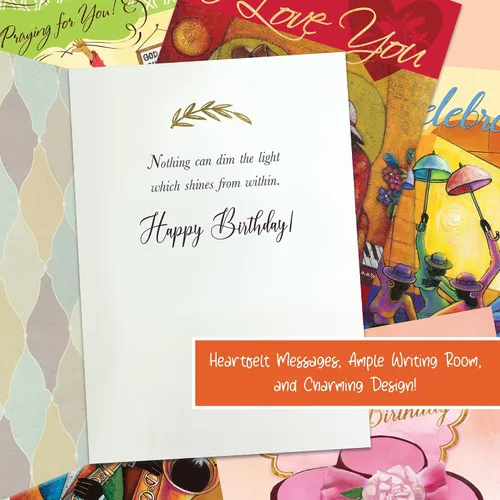 Vista 5 de Surtido de tarjetas de felicitación cristianas afroamericanas – Juego de 18 tarjetas inspiradoras con sobres – Cumpleaños, aliento, recuperarse