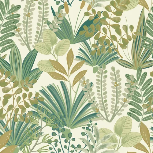 Vista 17 de Ismoon Papel tapiz verde para despegar y pegar, diseño bohemio floral y hojas en papel adhesivo grueso, papel adhesivo botánico oscuro, extraíble