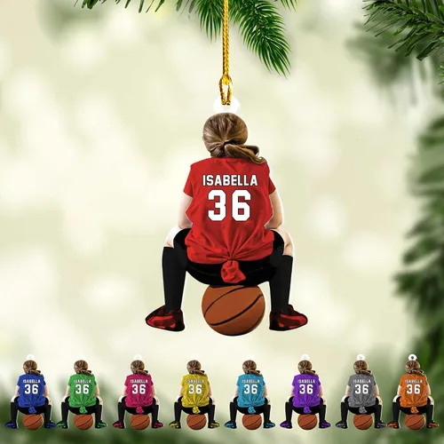 Vista 34 de Adorno Personalizado de Baloncesto 2025 - Adorno de Jugador de Baloncesto - Adornos de Árbol de Navidad de Baloncesto - Regalos de Jugador de Bkb 5