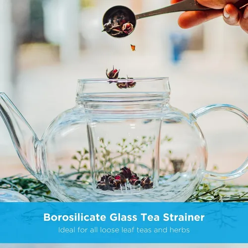 Vista 5 de GROSCHE MONACO - Tetera de vidrio de 42 oz con infusor de té de vidrio de 42.3 fl oz Capacidad. Vidrio de borosilicato a prueba de calor y todo