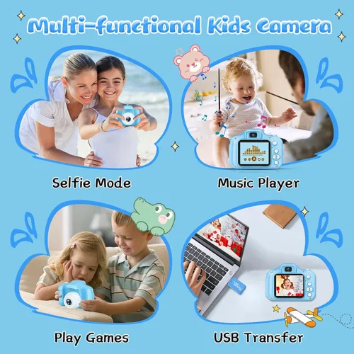 Vista 7 de Cámara para Niños y Niñas, Cámara Digital GPOSY para Niños, Cámara para Niños Pequeños Regalos de Juguete de Navidad y Cumpleaños para Niños de 3 4
