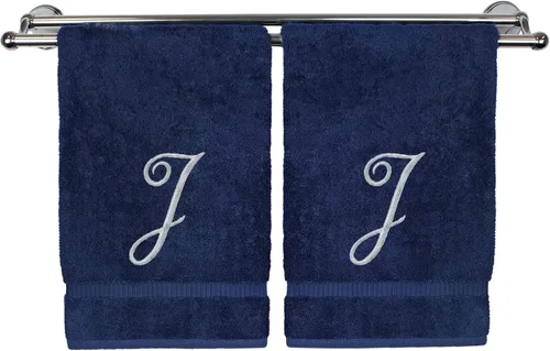 Vista 216 de Toalla de mano con monograma, regalo personalizado, 16 x 30 pulgadas, extra absorbente, 100% algodón turco, acabado de rizo suave, para baño, cocina