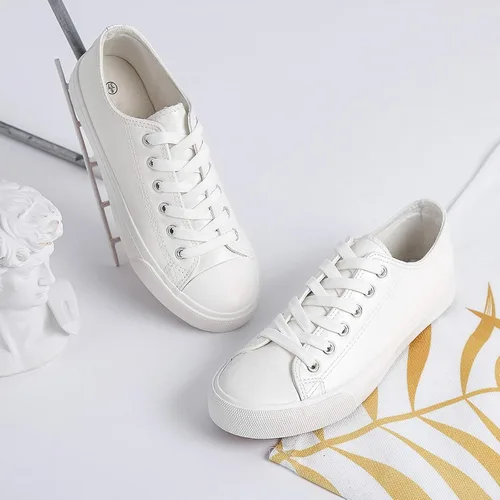 Vista 6 de Zapatos de lona para mujer zapatos de tenis de caña baja con cordones