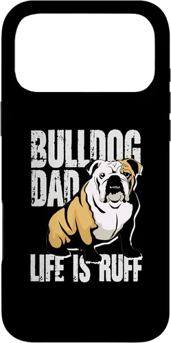 Vista 21 de iPhone 12 mini Bulldog Dad Life Is Ruff Funda propietaria de Bulldog Inglés