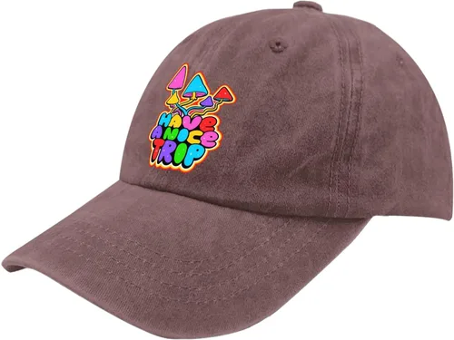 Vista 2 de devor Gorra de béisbol ajustable con texto en inglés "Dad Hat Have a Nice Trip para mujer