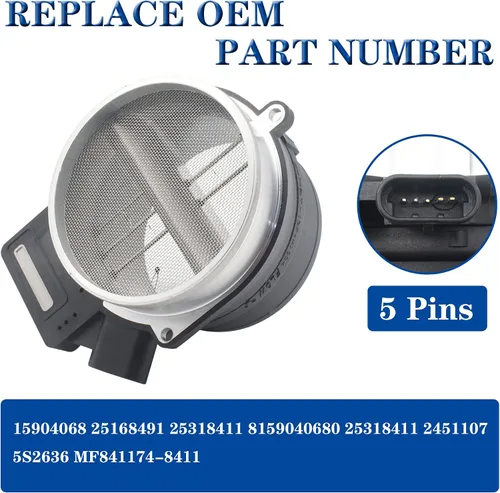 Vista 2 de Sensor de flujo de aire masivo MAF compatible con Chevrolet Silverado Suburban Escalade Tahoe Yukon 99-07 /Cadillac Rainier Deville Eldorado 00-05
