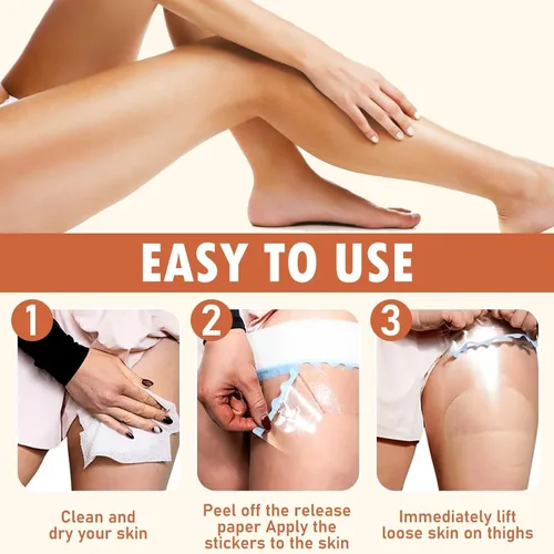 Vista 4 de Thigh Lift Tape, Leg Antifrlc Tion Stickers, New Transparent Anti-Friction Patch, Thigh Lift Tape Transparent, Anti-Chafing Skin liftingand Firming