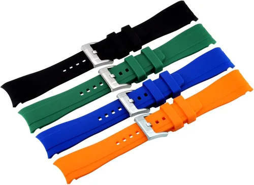 Vista 7 de YISIWERA Correa de reloj de silicona de alta calidad con extremos curvados universales de goma para hombres y mujeres de 0.709in, 0.787in, 0.866in