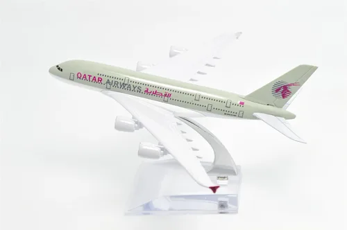 Vista 9 de TANG DYNASTY (TM) 1:400 6.3 in Autobús A380 Qatar Airways Avión Metal Avión Modelo Avión Avión Juguete