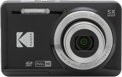 Vista 2 de Kodak PIXPRO FZ55 - Cámara digital negra de 16 MP con zoom óptico 5X, gran angular de 28 mm, video Full HD 1080P, pantalla LCD de 2,7", el conjunto