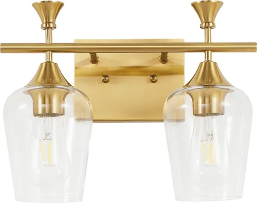 Vista 8 de Lámparas de baño (2 luces, 38 cm), luces de tocador mate negras para baño con pantalla de vidrio esmerilado blanco, luces de pared modernas