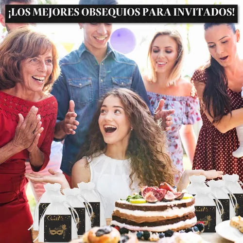 Vista 6 de Briwooody - Juego de 18 bolsas para fiestas de máscaras, espejos, tarjetas