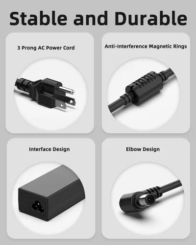 Vista 3 de Cable de alimentación de 19 V CC compatible con cargador de monitor LG 32LH570B 29UM57-P 27EA63V-P 26LN4500 25UM57 32 27 26 24 23 22 20 19 pulgadas