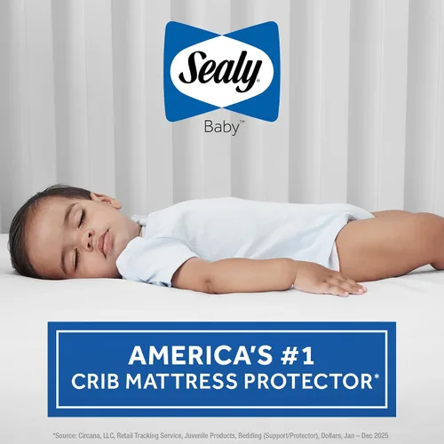 Vista 16 de Sealy Baby SafetyCase Protector de colchón impermeable transpirable para cuna, funda de cama infantil, funda de cama con cremallera, sin ruido