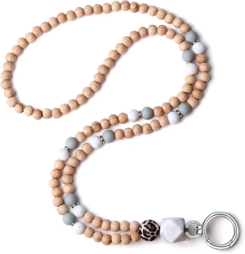 Vista 12 de Cordones para insignias de identificación y llaves para mujeres, lindo cordón de profesor con soporte para identificación, cordón de cuentas