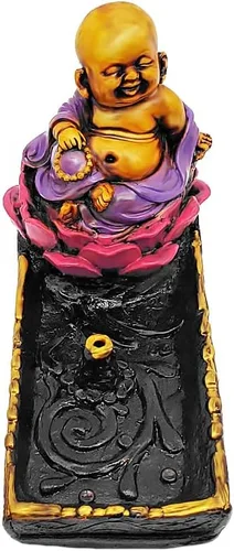 Vista 2 de Baby Lotus Buddha - Soporte para incienso – Quemadores de palo, meditación, figura de budismo, accesorio de humo, aromaterapia, decoración