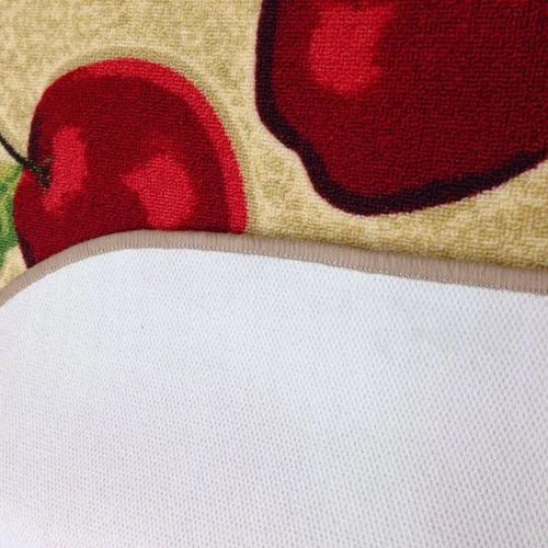 Vista 6 de Juego de 2 alfombras y tapetes de cocina lavables a máquina, diseño de manzana roja, antideslizante, absorbente, alfombra de cocina