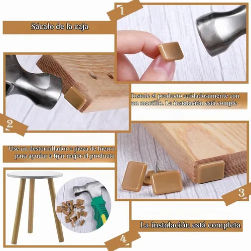 Vista 3 de Maitys Tapones de plástico para cajones y toboganes, para reparar cómodas, forma cuadrada y en L (30 piezas)