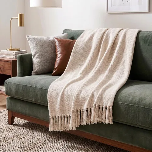 Vista 18 de Americanflat Manta de algodón suave y transpirable de 50 x 60 pulgadas, para sofá, cama, silla, mantas decorativas perfectas para el hogar