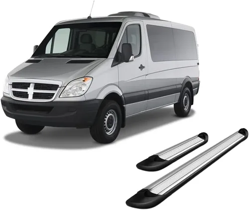 Vista 6 de Black Horse TRANSPORTER - Estribos plateados compatibles con Dodge Sprinter 2500/3500 07-16 Sprinter 2500/3500 19-23 Benz Sprinter 1500/4500 10-23