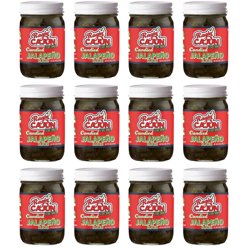 Vista 13 de Rebanadas de jalapeño confitadas de 12 onzas líquidas Ragin' Cajun Foods (paquete de 1) Sweet-and-spicy candied jalapeno slices for burgers