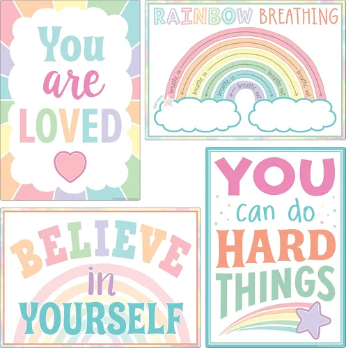 Vista 3 de Teacher Created Resources Pastel Pop Calming Strategies Paquete de póster educativo (TCR8439)