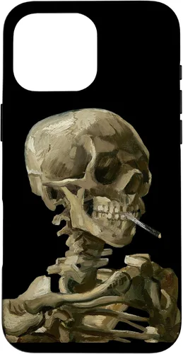 Vista 19 de iPhone 16 Vincent van Gogh Skull of a Skeleton with Burning Cigarette Case