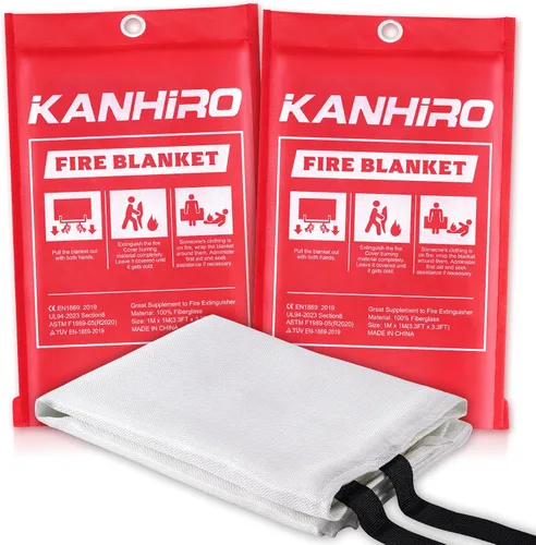Vista 10 de kanhiro - Capa ignífuga de emergencia con capucha – kanhiro 1076°F Poncho de escape de incendios resistente al calor, capa extra grande