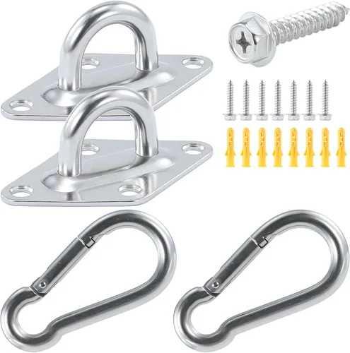Vista 9 de 8 ganchos de ojo de acero inoxidable 304 de 1.8 pulgadas y 8 ganchos de acero inoxidable 304, gancho de techo de tornillo, accesorios de vela