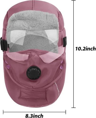 Vista 6 de Pasamontañas de invierno con forro polar resistente al viento y cubierta completa con gafas envolventes para la boca