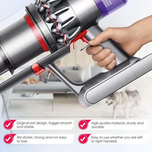 Vista 6 de Bloqueo de gatillo mejorado compatible con Dyson V10 V11 V15, botón de interruptor de aspiradora, compatible con Dyson V10 V11 V15 SV12 SV14 Bloqueo