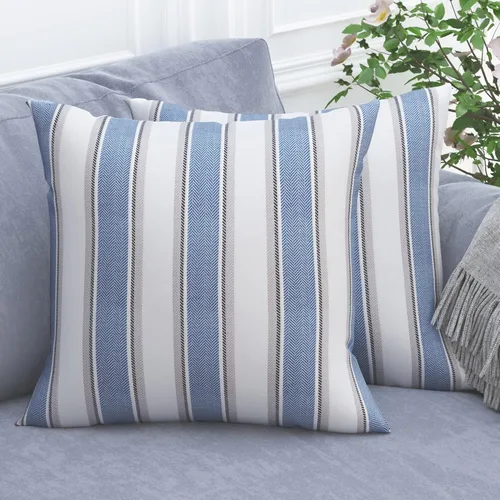 Vista 21 de Funda de almohada decorativa clásica retro a rayas, con cremallera oculta, de lino suave, moderna, estilo campestre, para sofá, dormitorio