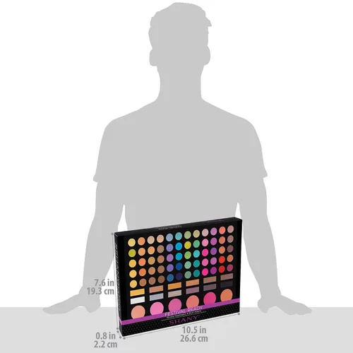 Vista 4 de SHANY - Paleta lista para festivales - Sombras de ojos altamente pigmentadas y mezclables, maquillaje rubor y polvo facial. Kit de maquillaje con 78