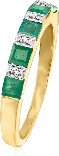 Vista 3 de Ross-Simons Anillo de piedras preciosas en oro de 18 quilates sobre plata esterlina, Gema, Esmeralda
