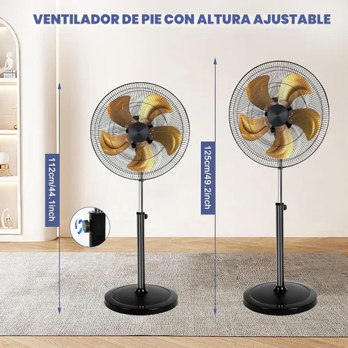 Vista 5 de Aottop Ventilador oscilante de pedestal de alta velocidad con control