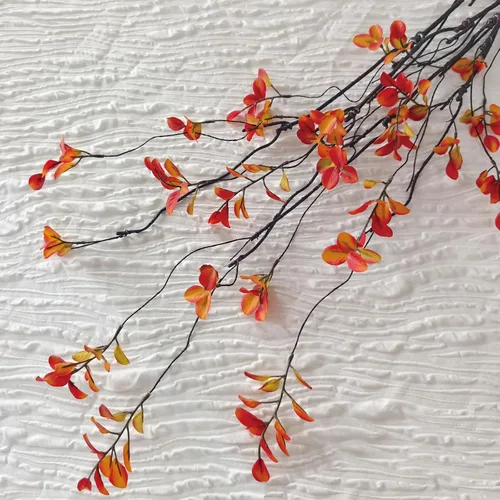 Vista 7 de 4 ramas de ficus artificiales de tallos de otoño, tallos de eucalipto sintético de 47.2 pulgadas, decoración de otoño, hojas falsas, decoración