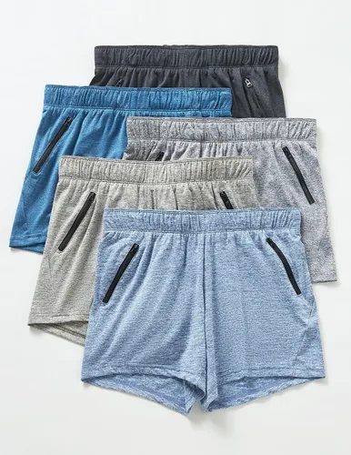 Vista 2 de Liberty Imports 1 o 5 paquetes de pantalones cortos de gimnasio para mujer con bolsillos con cremallera, ropa casual de salón para mujer activa