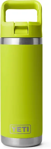 Vista 35 de YETI Rambler Botella de 18 onzas, aislada al vacío, de acero inoxidable con tapa de popote a juego de colores, rojo rescate