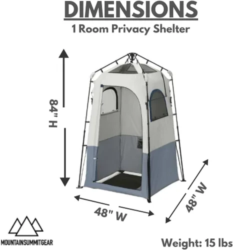 Vista 4 de Caddis Refugio rápido de privacidad de 1/2 habitaciones, ducha de campamento y tienda de campaña portátil para inodoro, tiendas de campaña