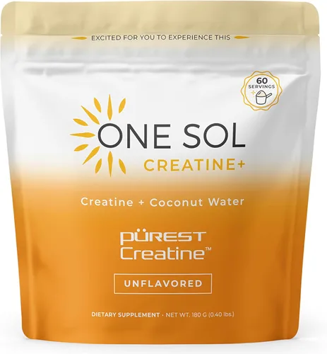 Vista 9 de One Sol Creatina para mujeres, polvo de creatina natural para mujer con creatina pura y agua de coco, aumenta la masa muscular magra, reduce
