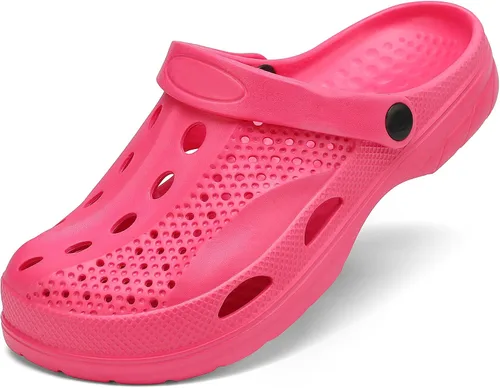 Vista 14 de SOSOWHLTE - Zueco con soporte de arco para hombre y mujer, zapatos de jardín unisex cómodos sin cordones, pantuflas informales para exteriores