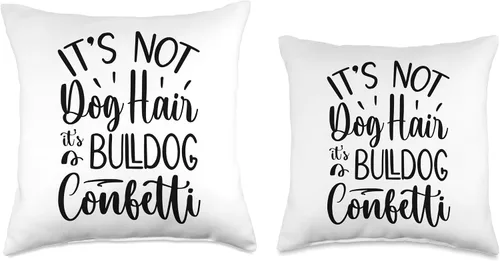 Vista 3 de Ripper19 Stuff Confetti, divertido cojín de bulldog inglés, 16 x 16, multicolor